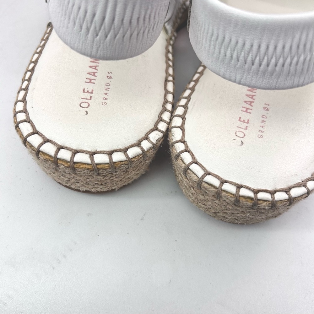 COLE HAAN Pinch Cloudfeel White Leather Espadrille Slingback Sandals Size 10 - Picture 8 of 13